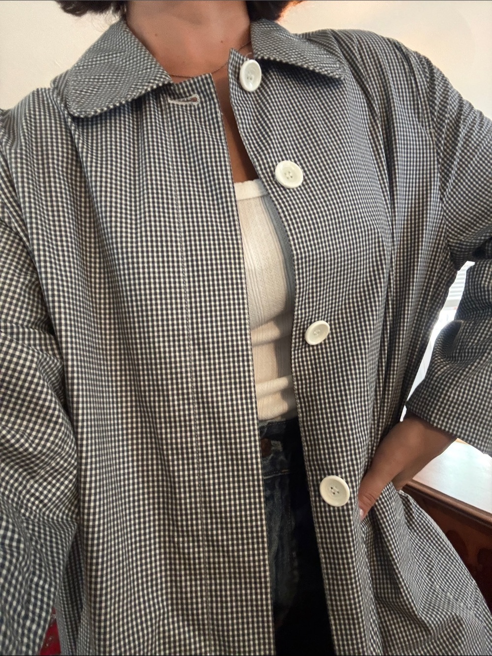 Vintage gingham raincoat